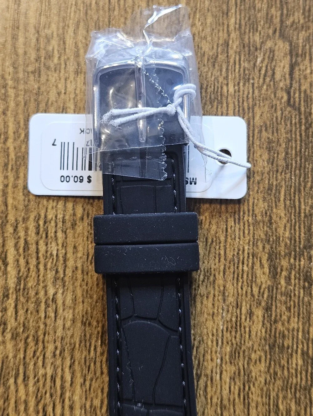 NEW Genuine Michele 16mm Black Silicone Watch Band Strap With Drawstring Bag